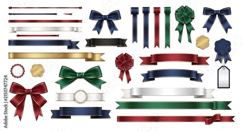 Assorted Christmas Ribbon Decorations for Gift Wrapping and Festive Crafts