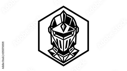 Knight helmet emblem graphic design