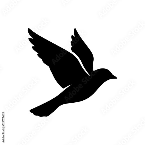 Simple Flying Bird Icon With Clean Shape For Minimal Corporate Brand Identity Vector illustration