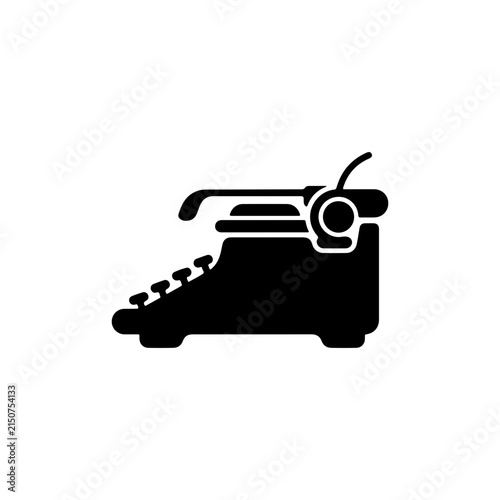 Vintage Typewriter Icon Representing Classic Writing And Retro Office Equipment Vector illustration