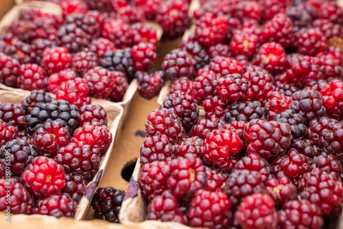 Foto Closeup of cranberries in containers