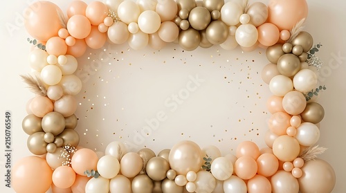 Elegant cream and gold balloon arch frame for celebrations