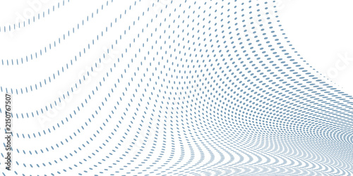 Konstfotografi Blue dotted wave line pattern