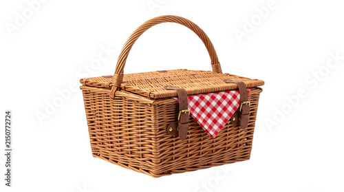 Wicker picnic basket from stock_photo_4.jpg isolated on white