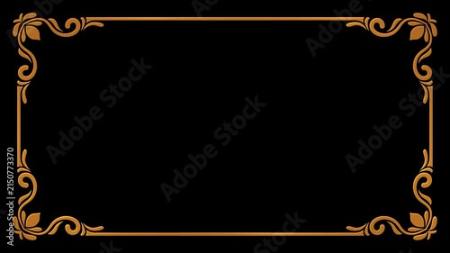 Decorative Vintage Frame Overlay Animation with Transparent Background