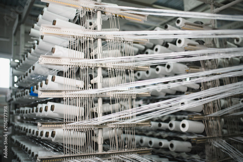 Obraz na plátně Polypropylene yarn production for industrial weaving process