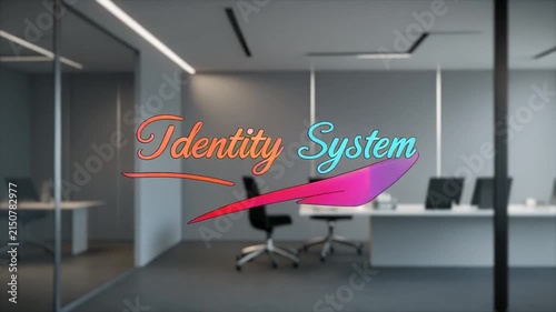 Modern Office Meeting Room Transition Effects with Identity System Display