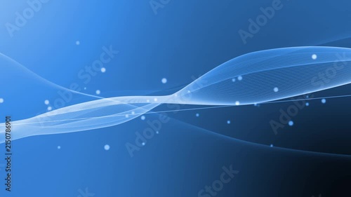 Abstract background with glowing wave lines and floating light particles animation