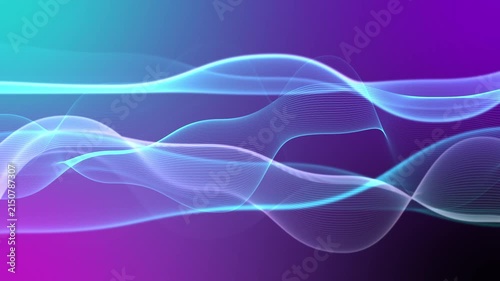 Abstract flowing wave lines background with smooth light curves and modern digital animation