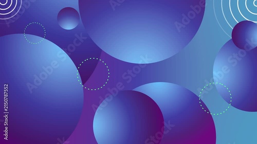 Abstract background with overlapping gradient circles and soft geometric shapes animation