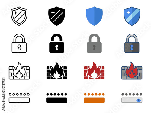 Set of Cybersecurity and Digital Protection Vector Icons