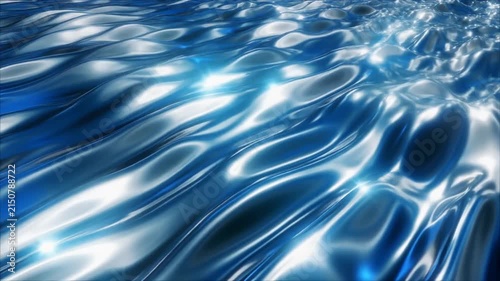 Abstract shimmering blue water surface in slow motion 4k