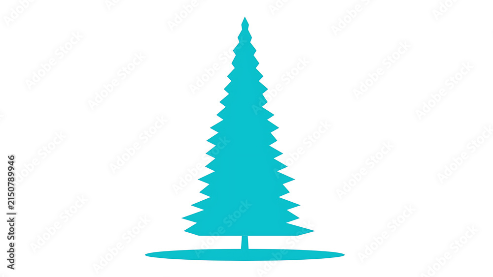 Fototapeta premium Isolated Christmas tree vector icon on transparent background for festive holiday design projects