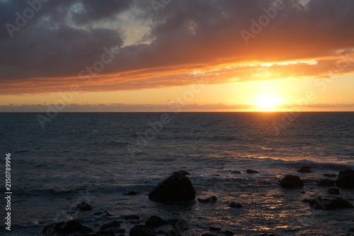 Dramatic Sunset on the Japan Sea Coast (Setana, Hokkaido)