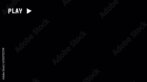 Old damaged VHS tape playing, Old VHS Noise play and timecode 4K