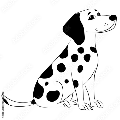 Cute Beagle Dog Portrait Vector Illustration Isolated on White Background, Adorable Sitting Puppy Cartoon Drawing, Brown and Black Canine Pet Breed Design