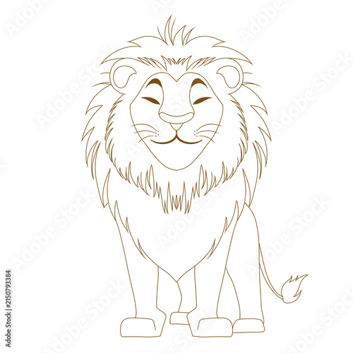 Angry Lion Head Cartoon Vector Illustration Isolated on White for Tattoo, Mascot, Wildlife and Animal Art