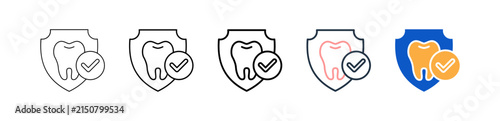Dental Insurance different style icons set vector illustration. 