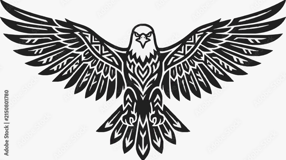 Fototapeta premium Intricate black and white illustration of a detailed feather design.