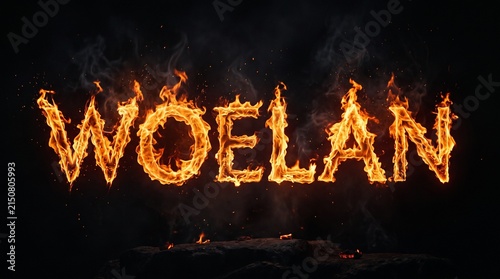 burning word on fire