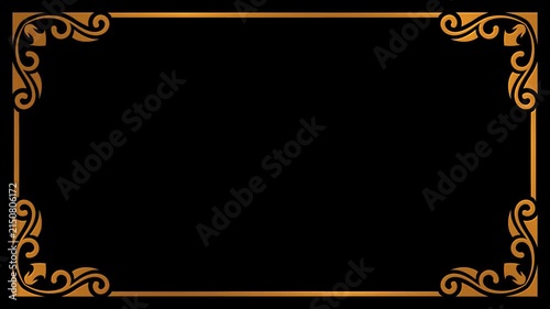 Animated ornate carved gold frame