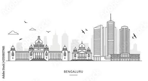 Bengaluru City Skyline - Landmark Architecture and Modern Buildings