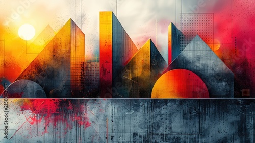 Vivid Abstract Cityscape
