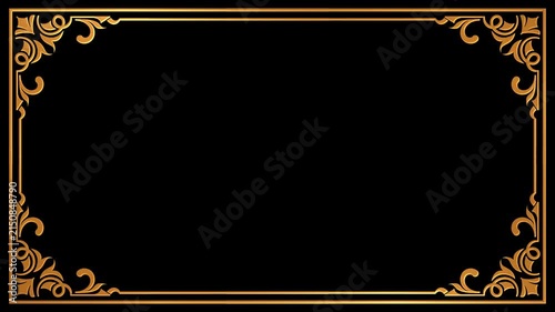 Decorative Vintage Frame Overlay Animation with Transparent Background
