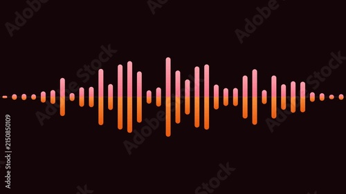 Animated audio sound waveform equalizer on a dark background