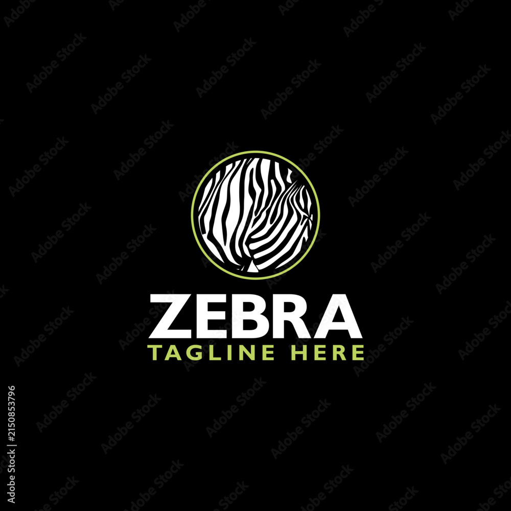 Naklejka premium Zebra logo icon isolated on black background