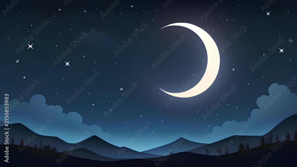 Obraz premium moon and stars