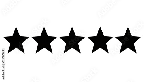 Bild auf Leinwand Isolated five black stars for best rating and customer review symbol design element