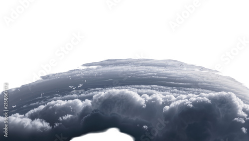 Fotografía Isolated dramatic view of a massive storm cloud system with swirling dark and li