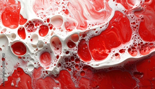 Abstract Red and White Sponge Painted Porous Texture