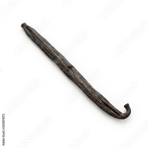 Vanilla Bean Isolated on White Solid Background, Natural Ingredient for Healthy Cooking, Culinary Recipes, and Food Photography
