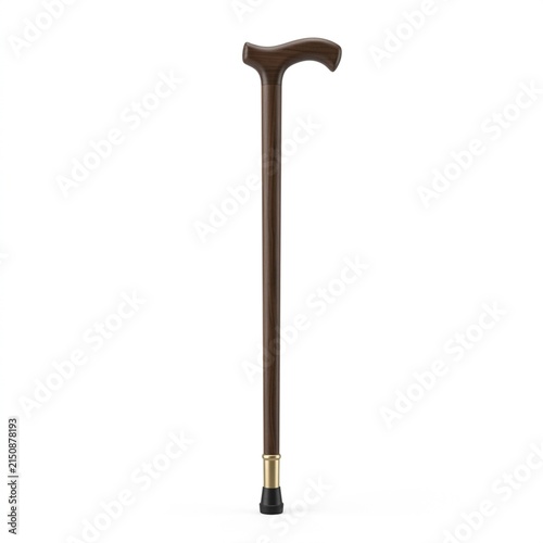 Walking Cane Isolated on White Solid Background, Practical Reusable Product for Everyday Care, Comfort, and Sustainable Living
