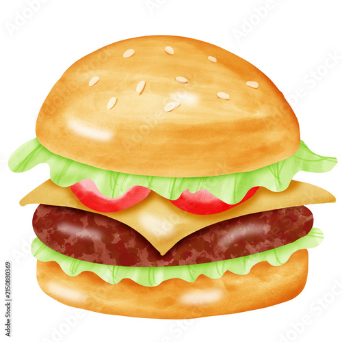 hamburger isolated on white