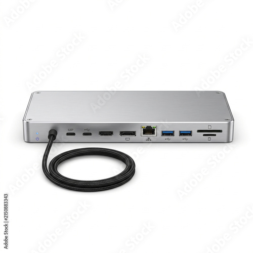 Modern indoor smart security camera isolated on a pure white background