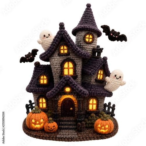 Haunted house with ghost 
