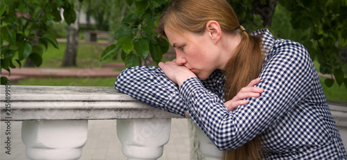 Sad girl in the park