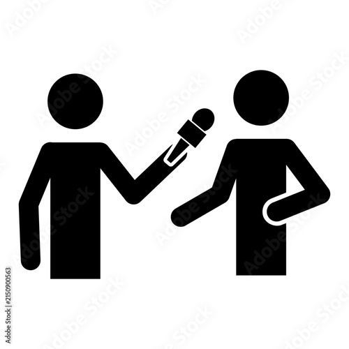 Street interview vector icon