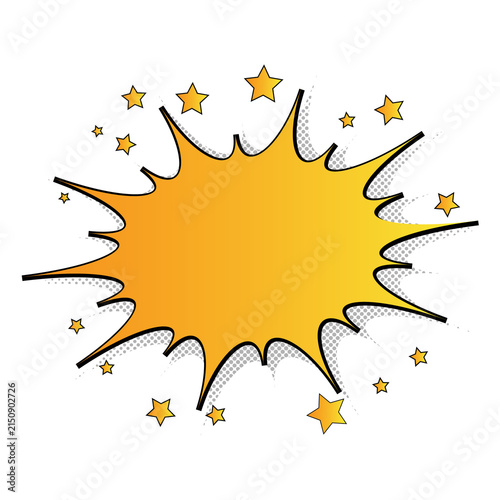 Comic Book Blast Graphic with Stars - Explosion Vector Illustration