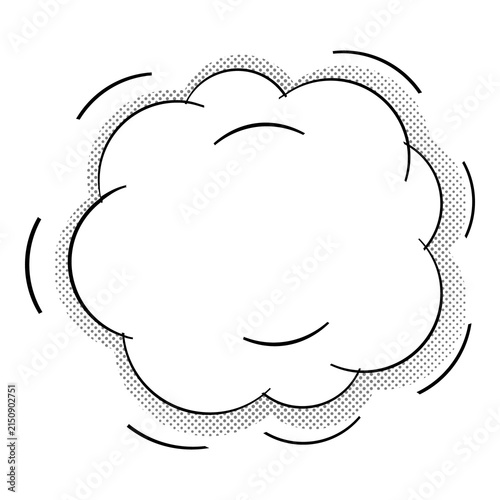 Comic Speech Bubble with Ben-Day Dots - Vector Illustration