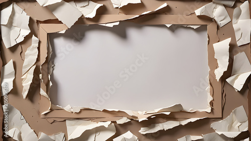 Torn paper form a frame with a copyspace. AI generated image, ai. note paper paper