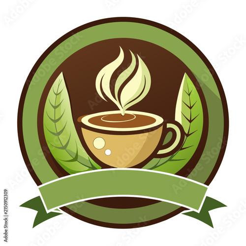 Vector Illustration – Herbal Coffee Emblem