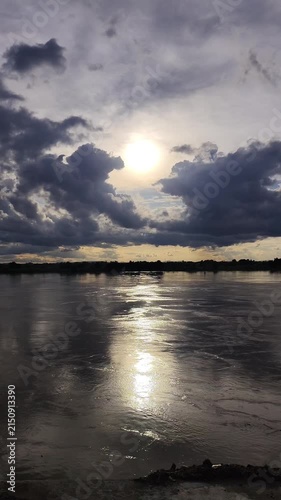 sunset over the river 