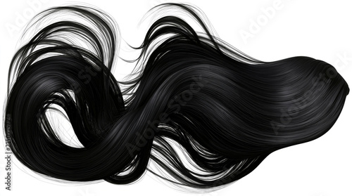 Black hair on a transparent background, 