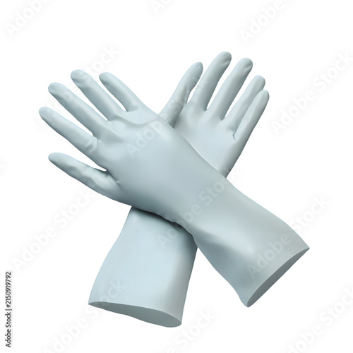 Light Blue Rubber Gloves Crossed
