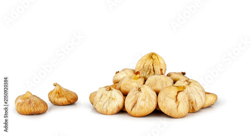 Dried figs isolated on a white background, contour