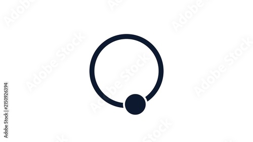Circular Ring Loading Spinner Rotating Progress Animation White Background